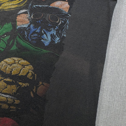 00s MARVEL マーベル Tシャツ グレー 黒 フェード キッズ 2603-0181
