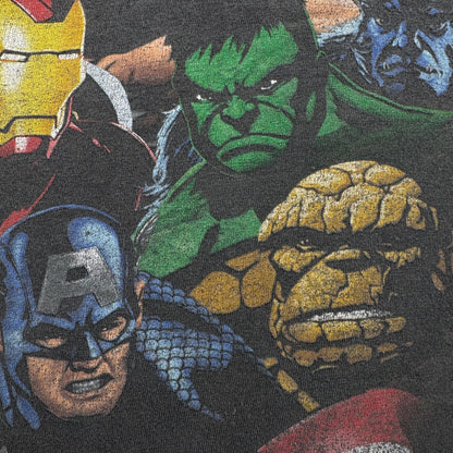 00s MARVEL マーベル Tシャツ グレー 黒 フェード キッズ 2603-0181
