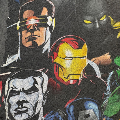 00s MARVEL マーベル Tシャツ グレー 黒 フェード キッズ 2603-0181