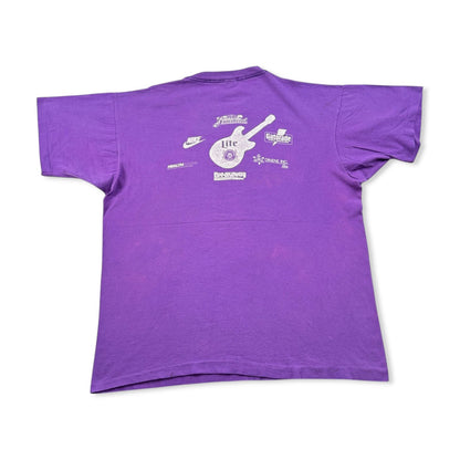 90s エルビス プレスリー elvis presley バンT Tシャツ USA製 XL 紫 シングルステッチ 両面プリント 2603-0187