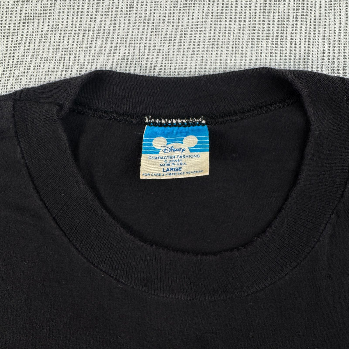 80s 90s USA製 ミッキー ディズニー 星 Tシャツ 黒 L 青タグ disney シングルステッチ 2603-0186