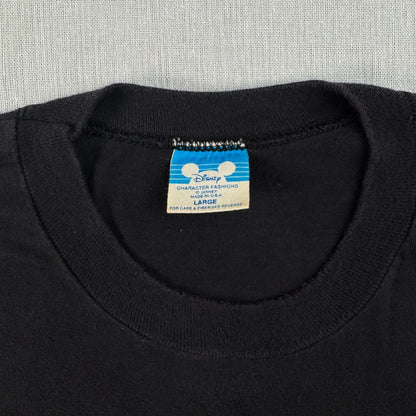 80s 90s USA製 ミッキー ディズニー 星 Tシャツ 黒 L 青タグ disney シングルステッチ 2603-0186