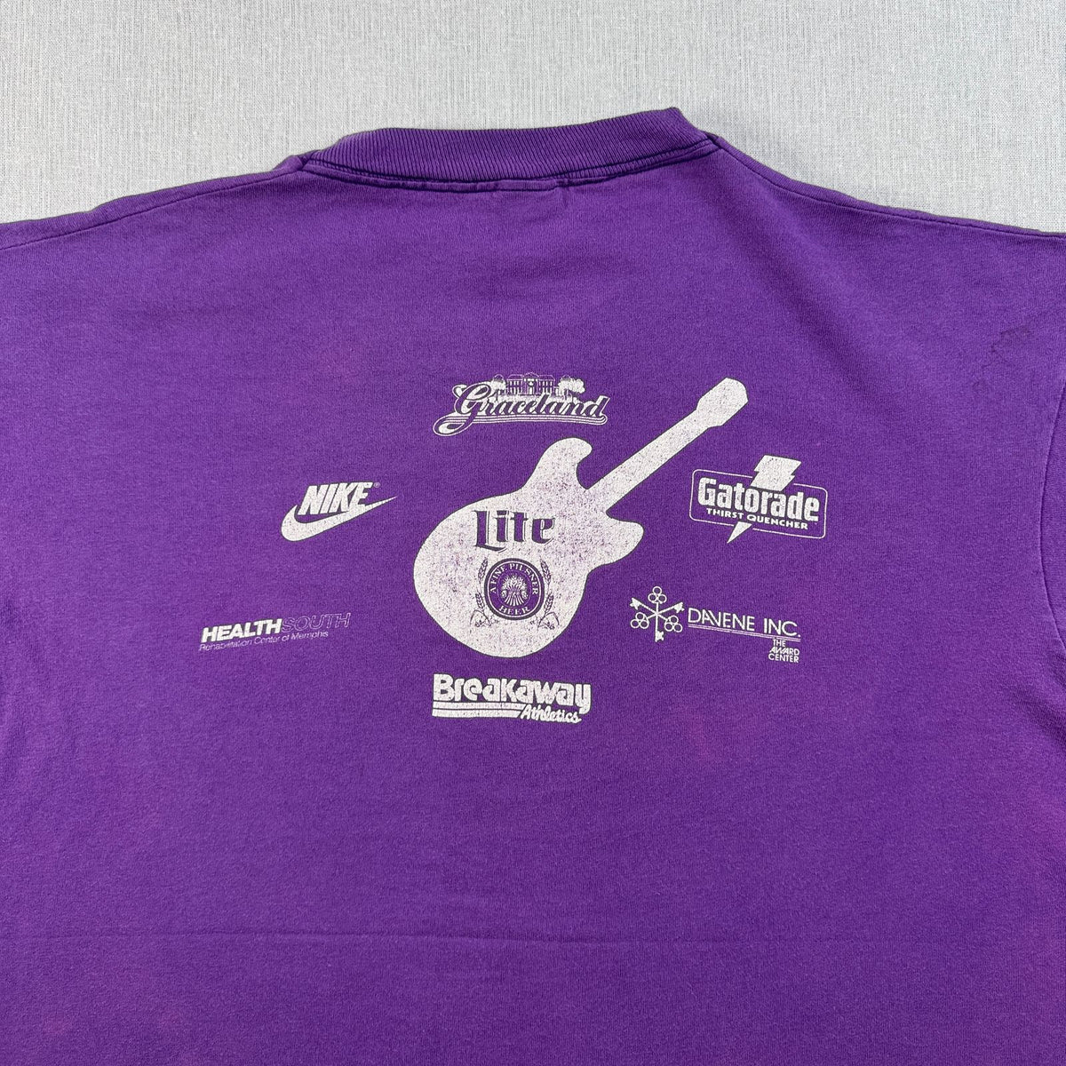 90s エルビス プレスリー elvis presley バンT Tシャツ USA製 XL 紫 シングルステッチ 両面プリント 2603-0187
