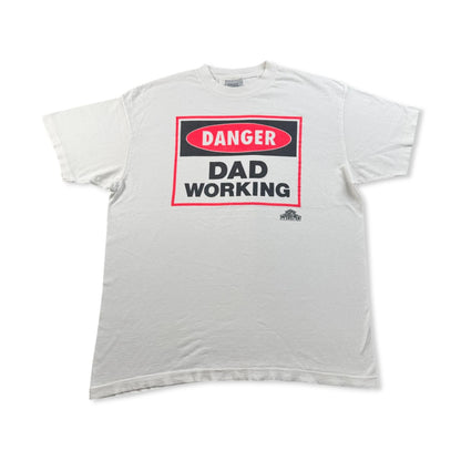 90s アート メッセージ Tシャツ DANGER DAD WORKING ドラマ 映画 HOME IMPROVEMENT XL USA製 シングルステッチ XL ティムアレン 2603-0191