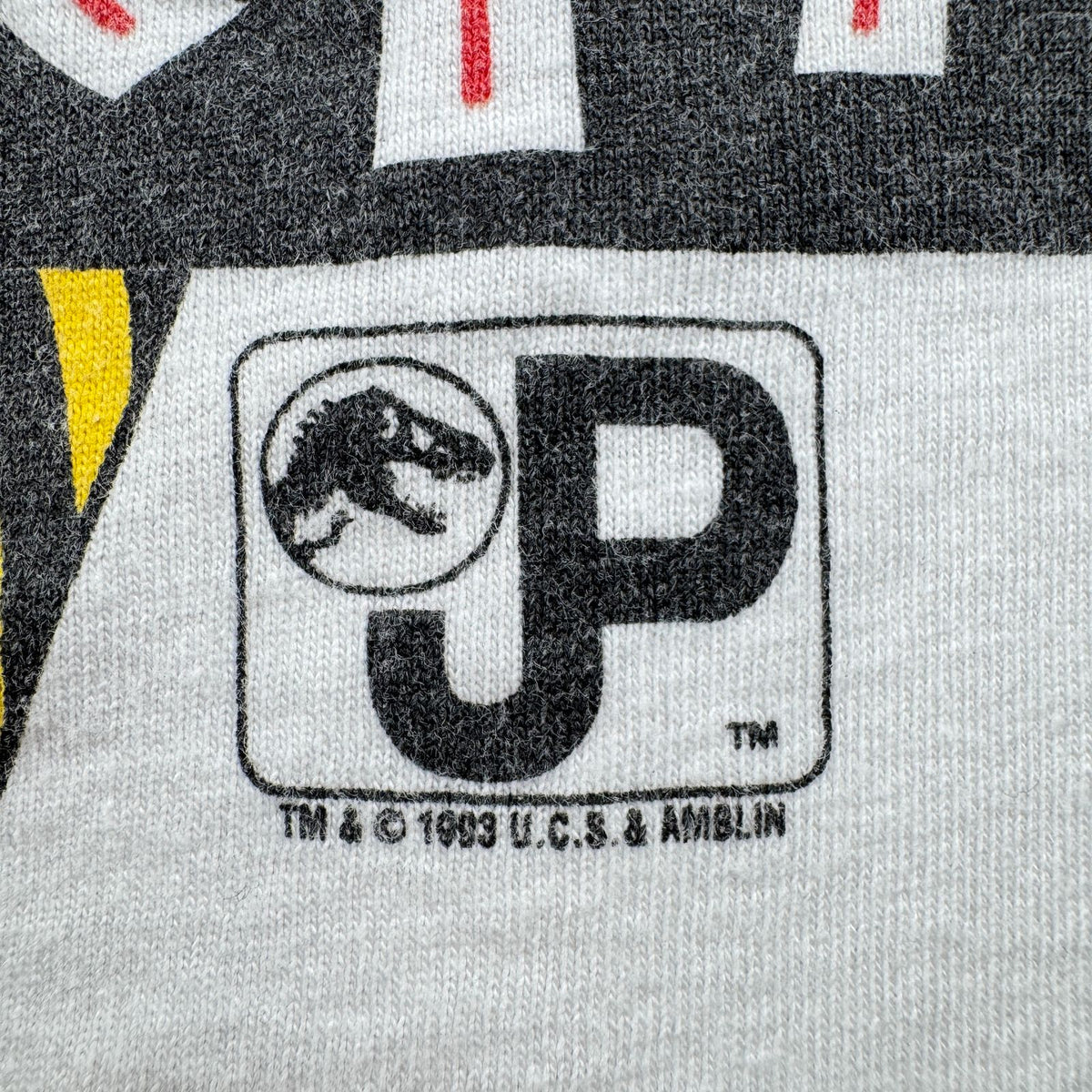 90s ジュラシックパーク Tシャツ 映画 ムービー JURASSIC PARK 1993 白 L USA製 シングルステッチ hanes 2603-0190