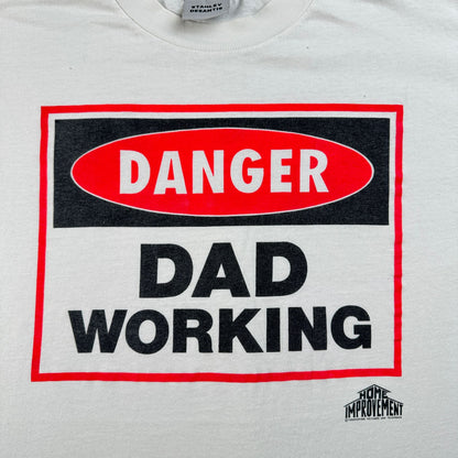 90s アート メッセージ Tシャツ DANGER DAD WORKING ドラマ 映画 HOME IMPROVEMENT XL USA製 シングルステッチ XL ティムアレン 2603-0191