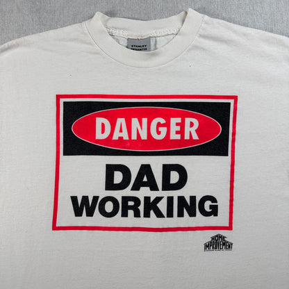 90s アート メッセージ Tシャツ DANGER DAD WORKING ドラマ 映画 HOME IMPROVEMENT XL USA製 シングルステッチ XL ティムアレン 2603-0191