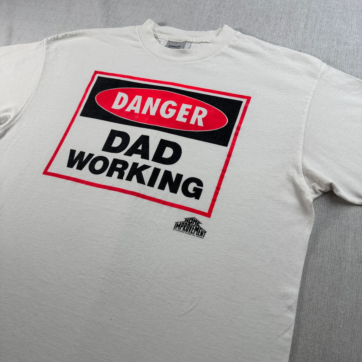 90s アート メッセージ Tシャツ DANGER DAD WORKING ドラマ 映画 HOME IMPROVEMENT XL USA製 シングルステッチ XL ティムアレン 2603-0191