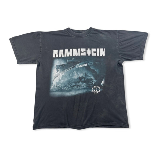 90s ROSENROT RAMMSTEIN ラムシュタイン Tシャツ 黒 バンドT 両面プリント フェード 2603-0198