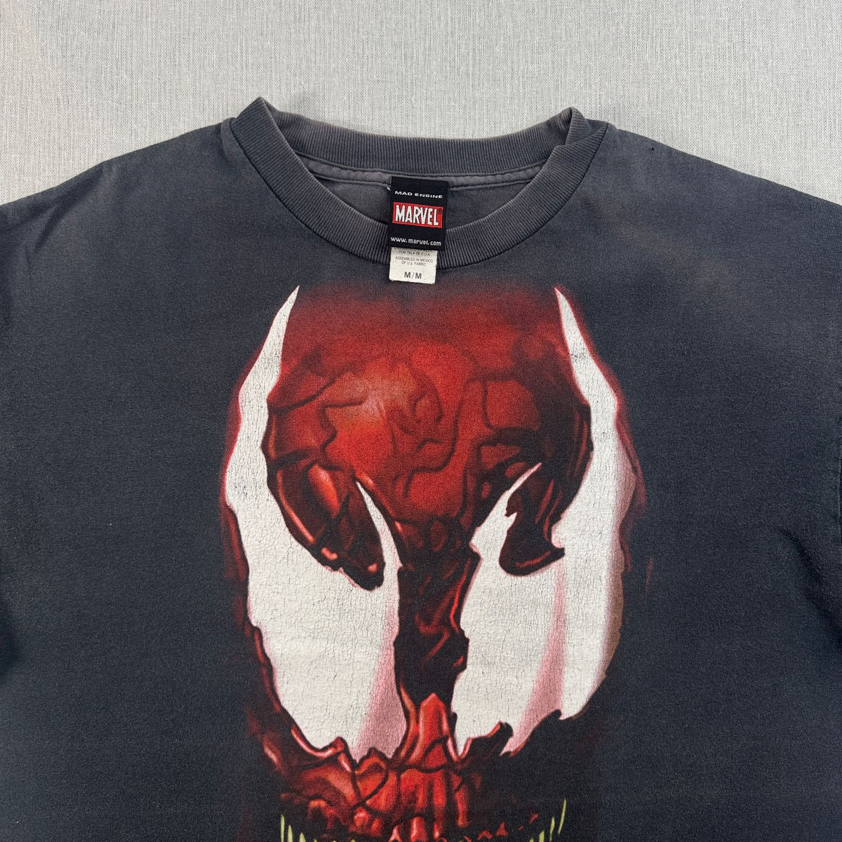 00s MARVEL マーベル カーネイジ Tシャツ ヴェノム Carnage Venom 黒 映画 ムービー M フェード 2603-0193