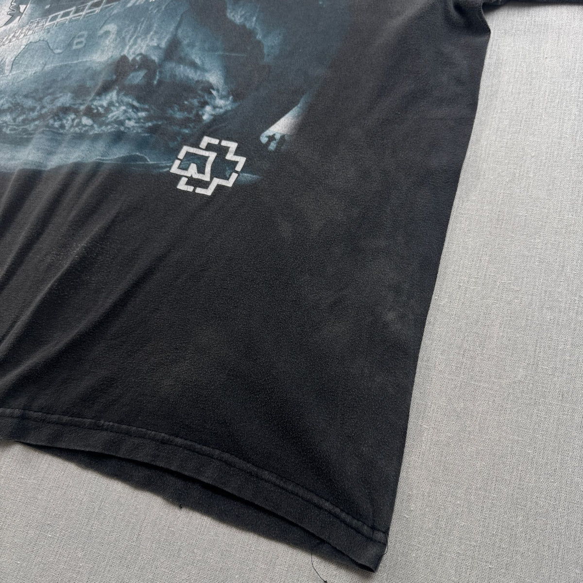 90s ROSENROT RAMMSTEIN ラムシュタイン Tシャツ 黒 バンドT 両面プリント フェード 2603-0198