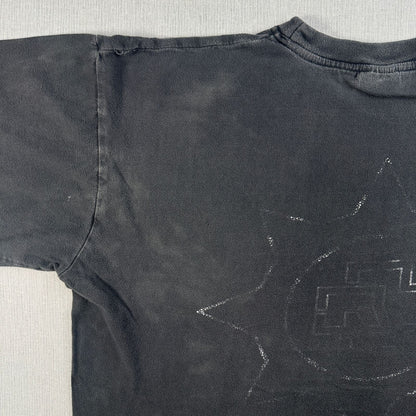 90s ROSENROT RAMMSTEIN ラムシュタイン Tシャツ 黒 バンドT 両面プリント フェード 2603-0198