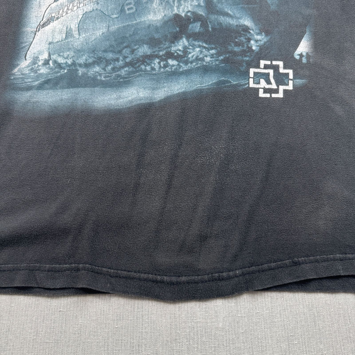 90s ROSENROT RAMMSTEIN ラムシュタイン Tシャツ 黒 バンドT 両面プリント フェード 2603-0198