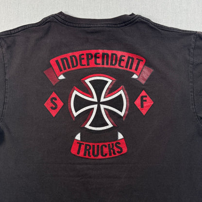 00s INDEPENDENT アイアンクロス インディペンデント Tシャツ オールドスケート スケボー 黒 M 2603-0199