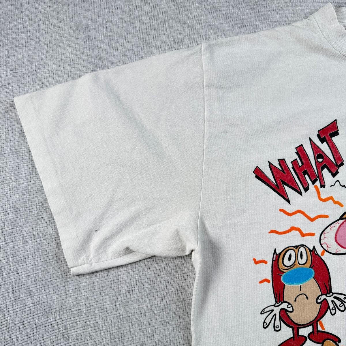 90s REN & STIMPY レン スティンピー Tシャツ USA製 アメコミ キャラクター 白 XL 2603-0203