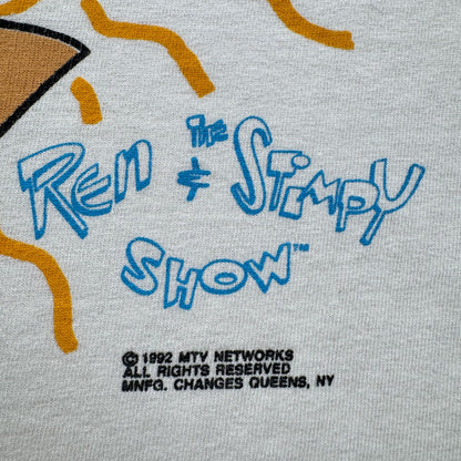 90s REN & STIMPY レン スティンピー Tシャツ USA製 アメコミ キャラクター 白 XL 2603-0203