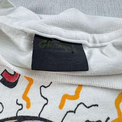 90s REN & STIMPY レン スティンピー Tシャツ USA製 アメコミ キャラクター 白 XL 2603-0203