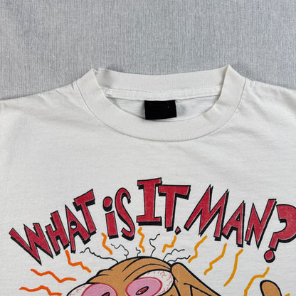 90s REN & STIMPY レン スティンピー Tシャツ USA製 アメコミ キャラクター 白 XL 2603-0203