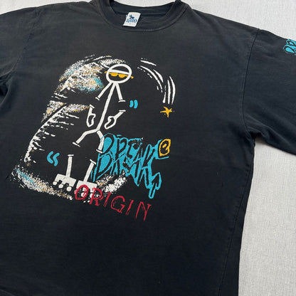 90s 00s アートT RODEO Tシャツ 黒 L オールドスケート ボックスシルエット 2603-0204