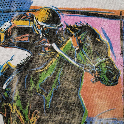 90s USA製 ロンT PEPSI ペプシ 白 馬 ジョッキー 企業T Tシャツ M 長袖 白 コーラ 2603-0206