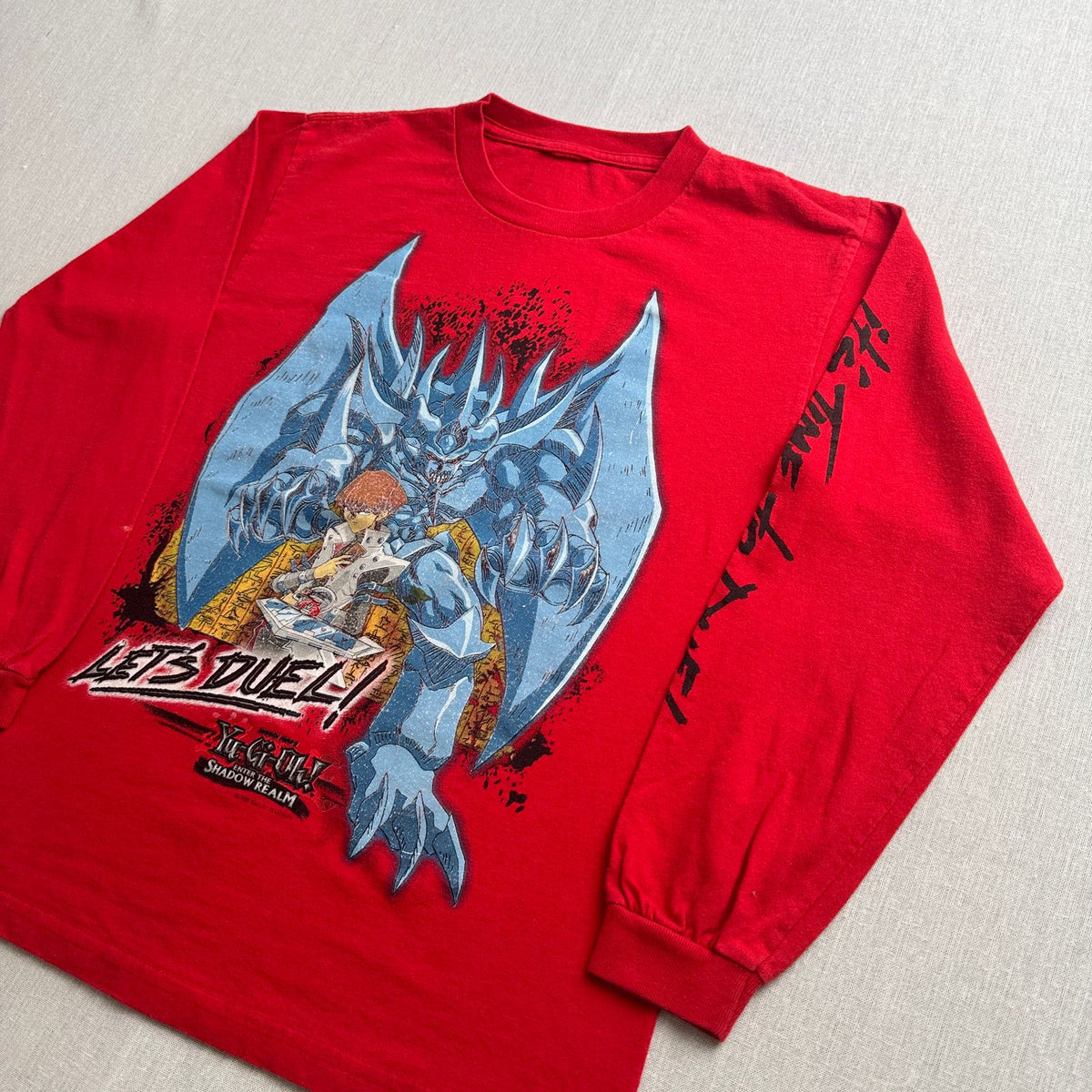 00s 遊戯王 ロンT 長袖 Tシャツ 海馬 キッズ T 赤 2603-0209