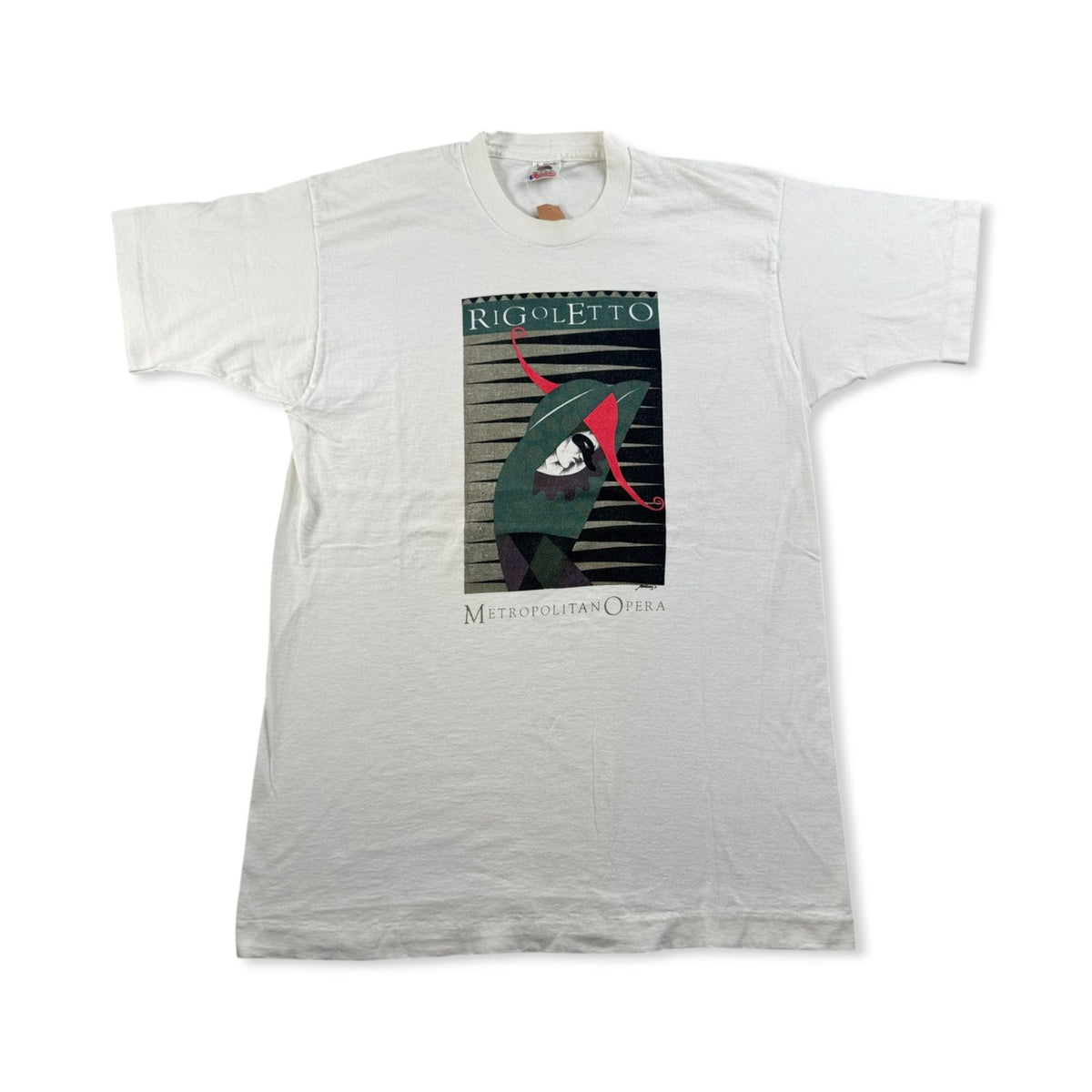 90s USA製 Tシャツ ROGOLETTO リゴレット オペラ メトロポリタン ミュージカル アートT シングルステッチ a-x-2505-003