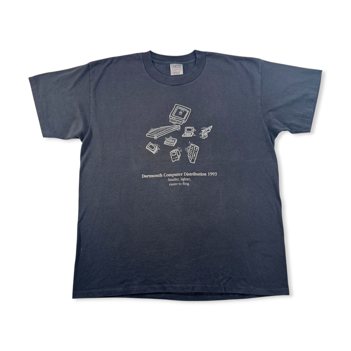 90s アートT Tシャツ Basic color T shirts コンピュータ 1993 パソコン 黒 XL シングルステッチ Dartmouth Computer Distribution a-x-2505-001