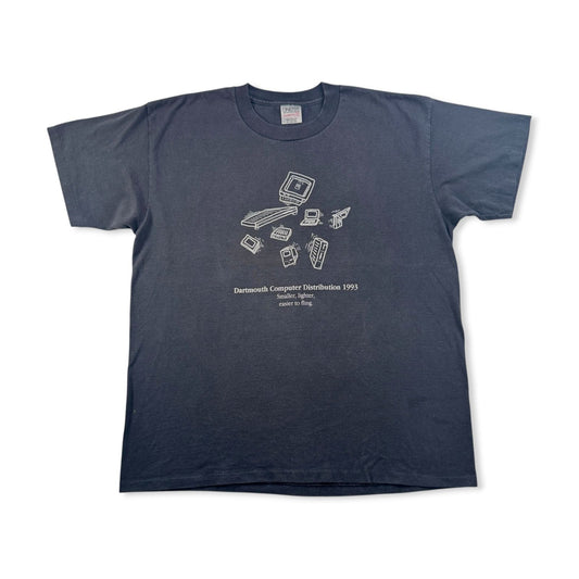 90s アートT Tシャツ Basic color T shirts コンピュータ 1993 パソコン 黒 XL シングルステッチ Dartmouth Computer Distribution a-x-2505-001