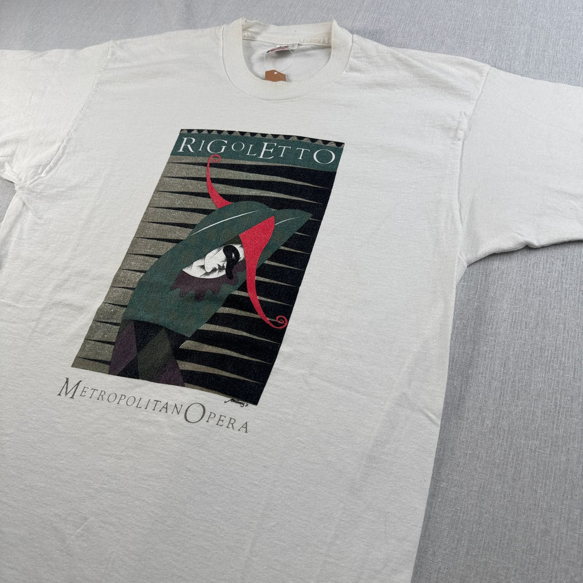 90s USA製 Tシャツ ROGOLETTO リゴレット オペラ メトロポリタン ミュージカル アートT シングルステッチ a-x-2505-003