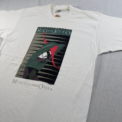 90s USA製 Tシャツ ROGOLETTO リゴレット オペラ メトロポリタン ミュージカル アートT シングルステッチ a-x-2505-003