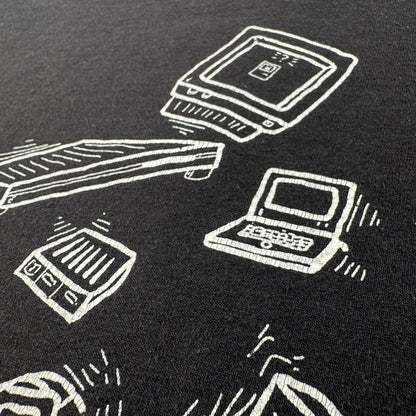 90s アートT Tシャツ Basic color T shirts コンピュータ 1993 パソコン 黒 XL シングルステッチ Dartmouth Computer Distribution a-x-2505-001