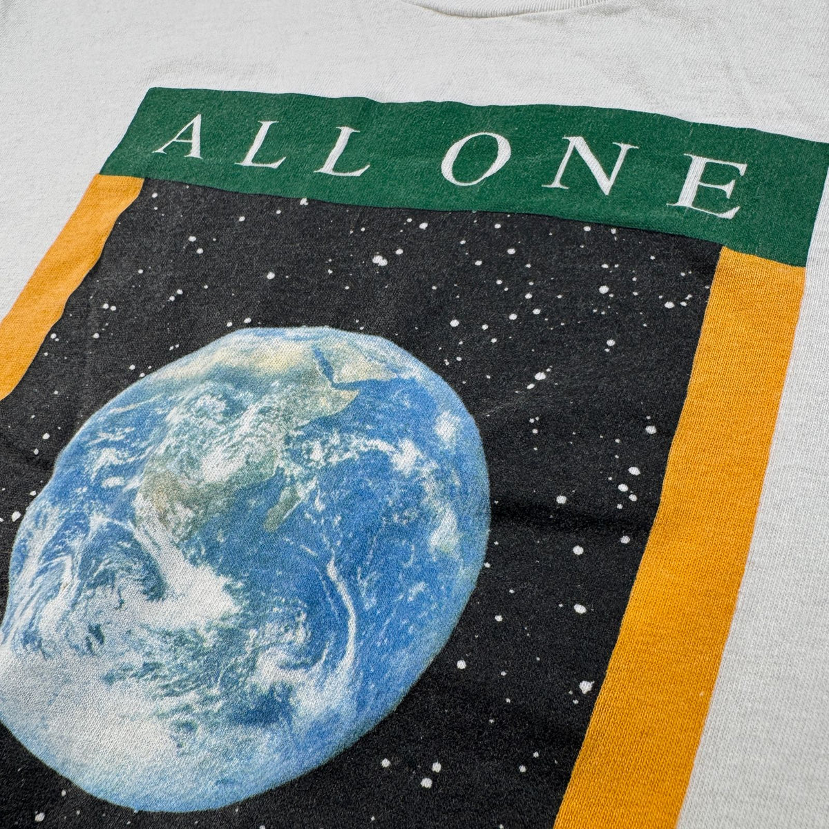 80s アートT ALL ONE PEOPLE Tシャツ 地球 1989 M stedman シングルステッチ a-x-2505-004