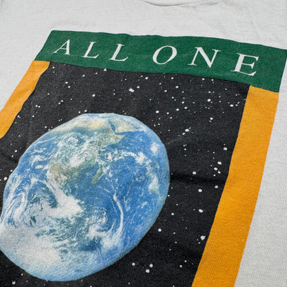 80s アートT ALL ONE PEOPLE Tシャツ 地球 1989 M stedman シングルステッチ a-x-2505-004