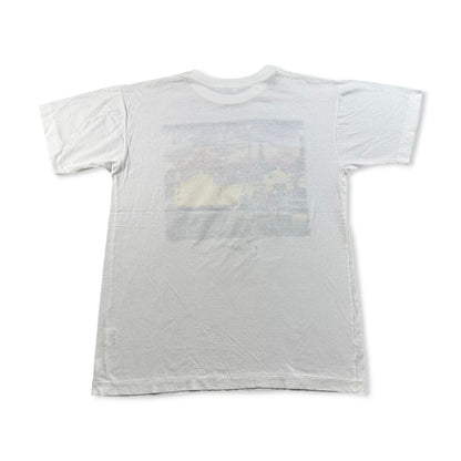90s 日本 浮世絵 Tシャツ 白 東海道中五十三次 歌川広重 アートT シングルステッチ a-u-2505-053