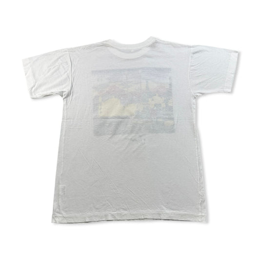 90s 日本 浮世絵 Tシャツ 白 東海道中五十三次 歌川広重 アートT シングルステッチ a-u-2505-053