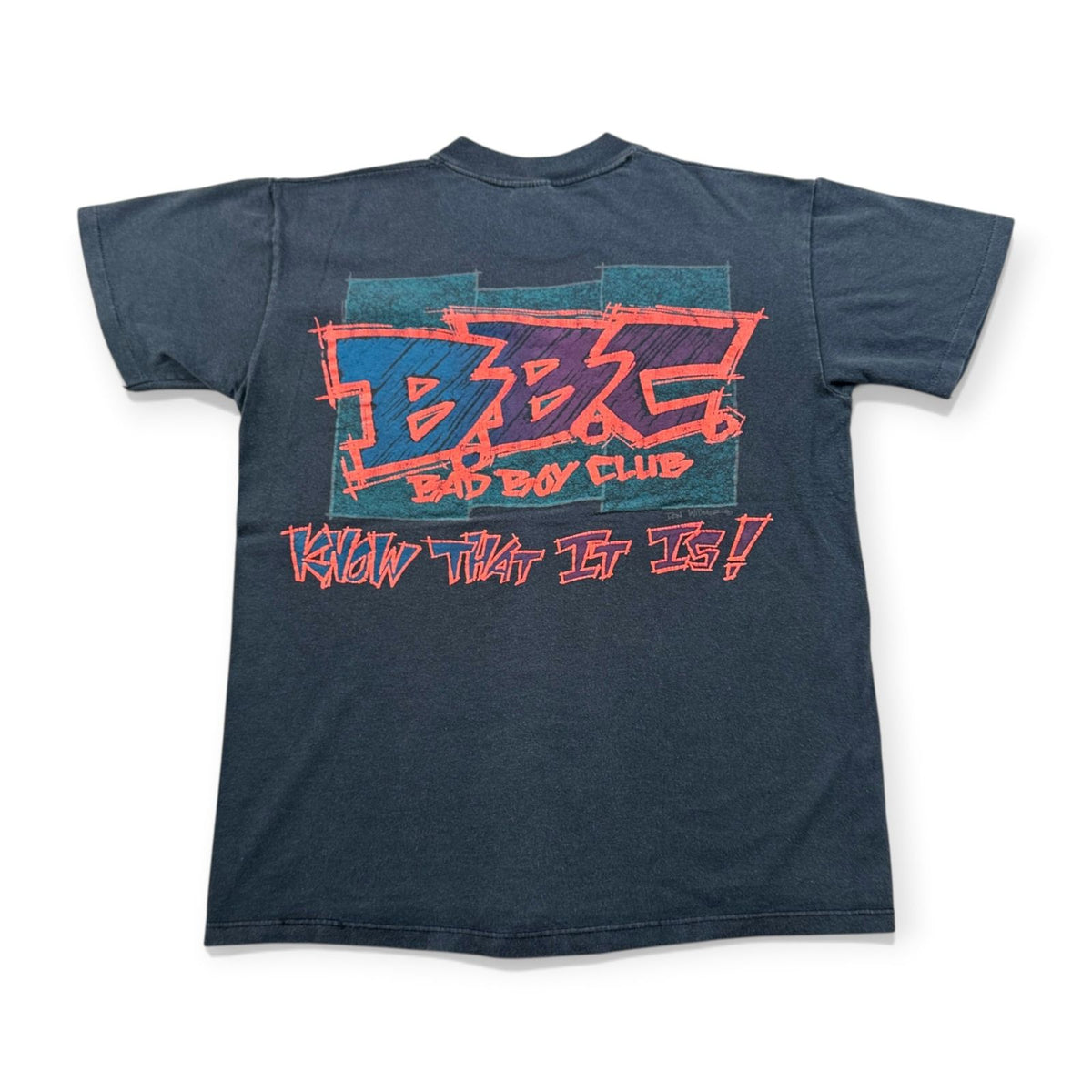 80s バッドボーイ bbc bad boy club オールドサーフ Tシャツ 黒 シングルステッチ オールドスケート stedman USA製 M フェード o-000001