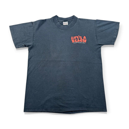 80s バッドボーイ bbc bad boy club オールドサーフ Tシャツ 黒 シングルステッチ オールドスケート stedman USA製 M フェード o-000001
