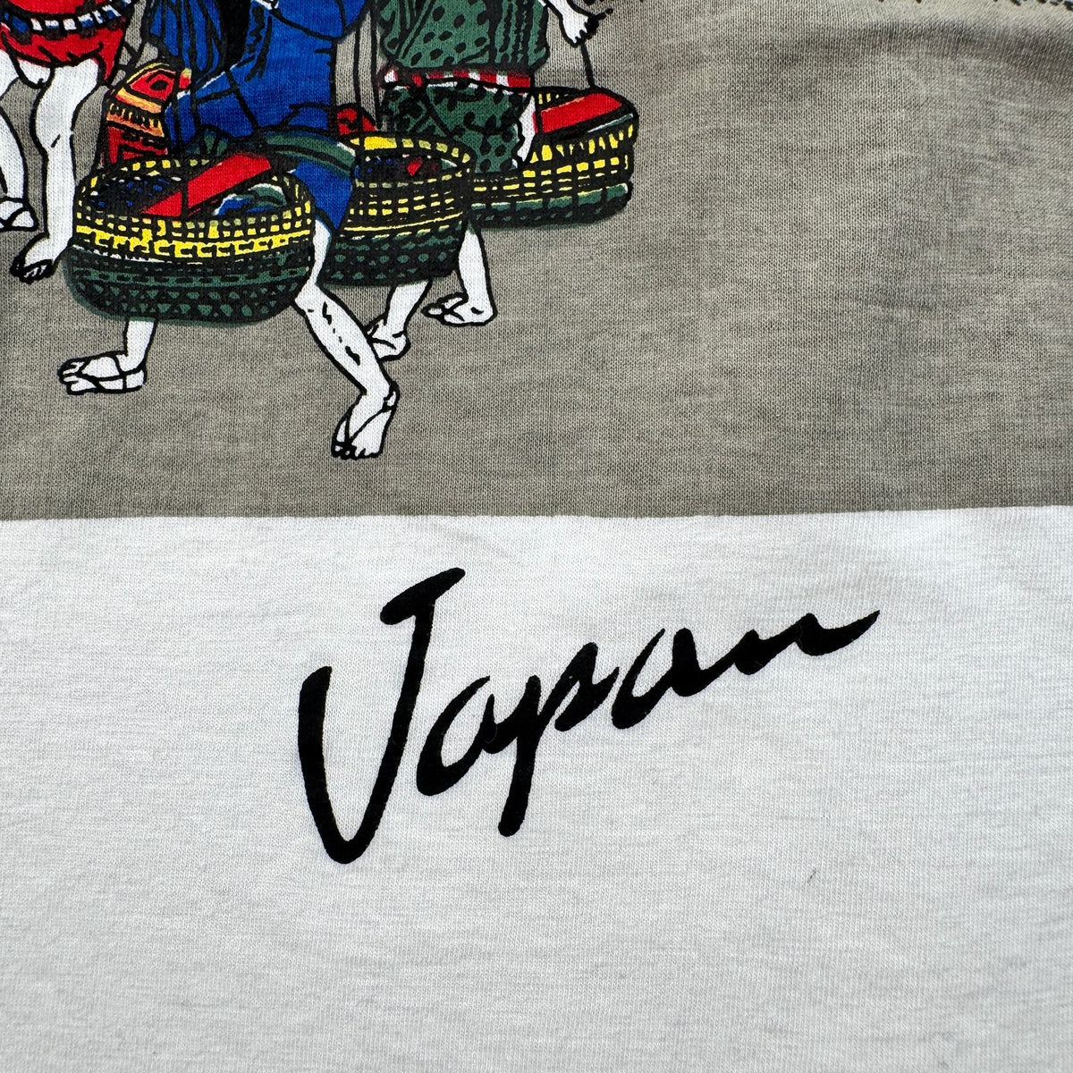 90s 日本 浮世絵 Tシャツ 白 東海道中五十三次 歌川広重 アートT シングルステッチ a-u-2505-053