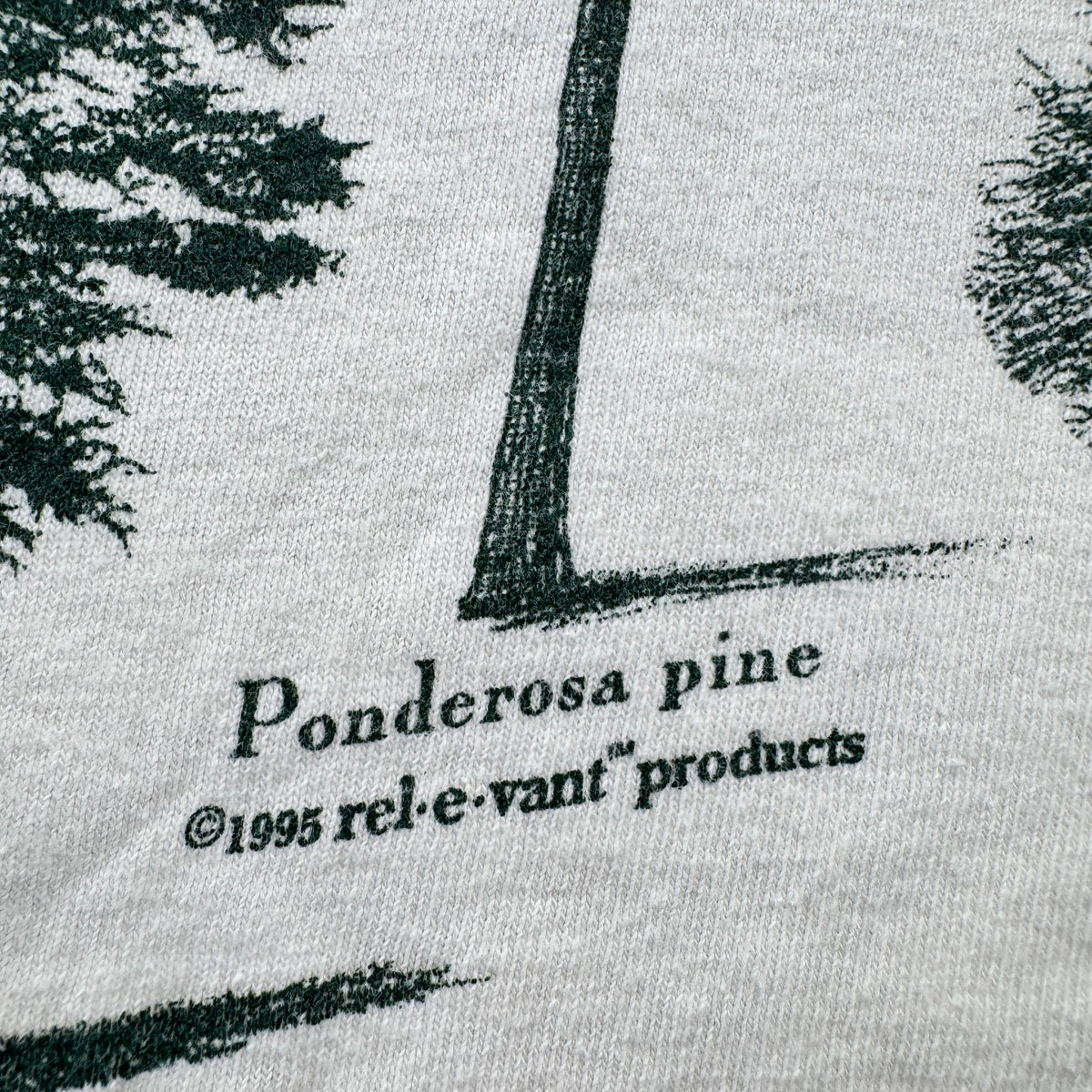 90s rel.e.vant.products 木 自然 植物 総柄 Tシャツ 1995 白 USA製 L アートT シングルステッチ a-x-2505-002