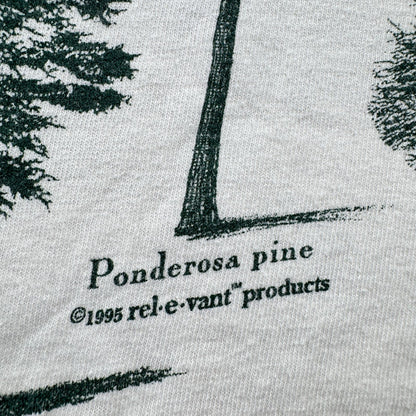 90s rel.e.vant.products 木 自然 植物 総柄 Tシャツ 1995 白 USA製 L アートT シングルステッチ a-x-2505-002