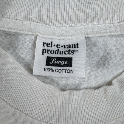 90s rel.e.vant.products 木 自然 植物 総柄 Tシャツ 1995 白 USA製 L アートT シングルステッチ a-x-2505-002
