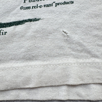 90s rel.e.vant.products 木 自然 植物 総柄 Tシャツ 1995 白 USA製 L アートT シングルステッチ a-x-2505-002