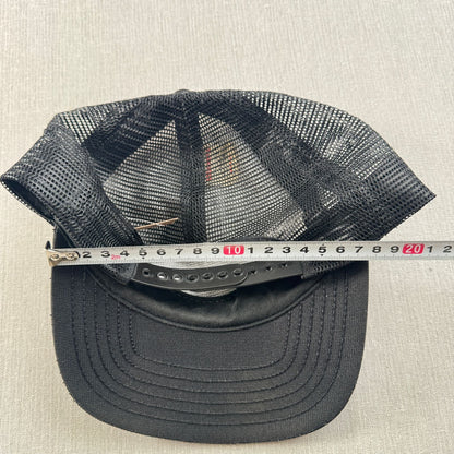 90s USA製 メッシュキャップ 黒 ブラック 企業 LIDGERWOOD 帽子 スナップバック 2603-0323