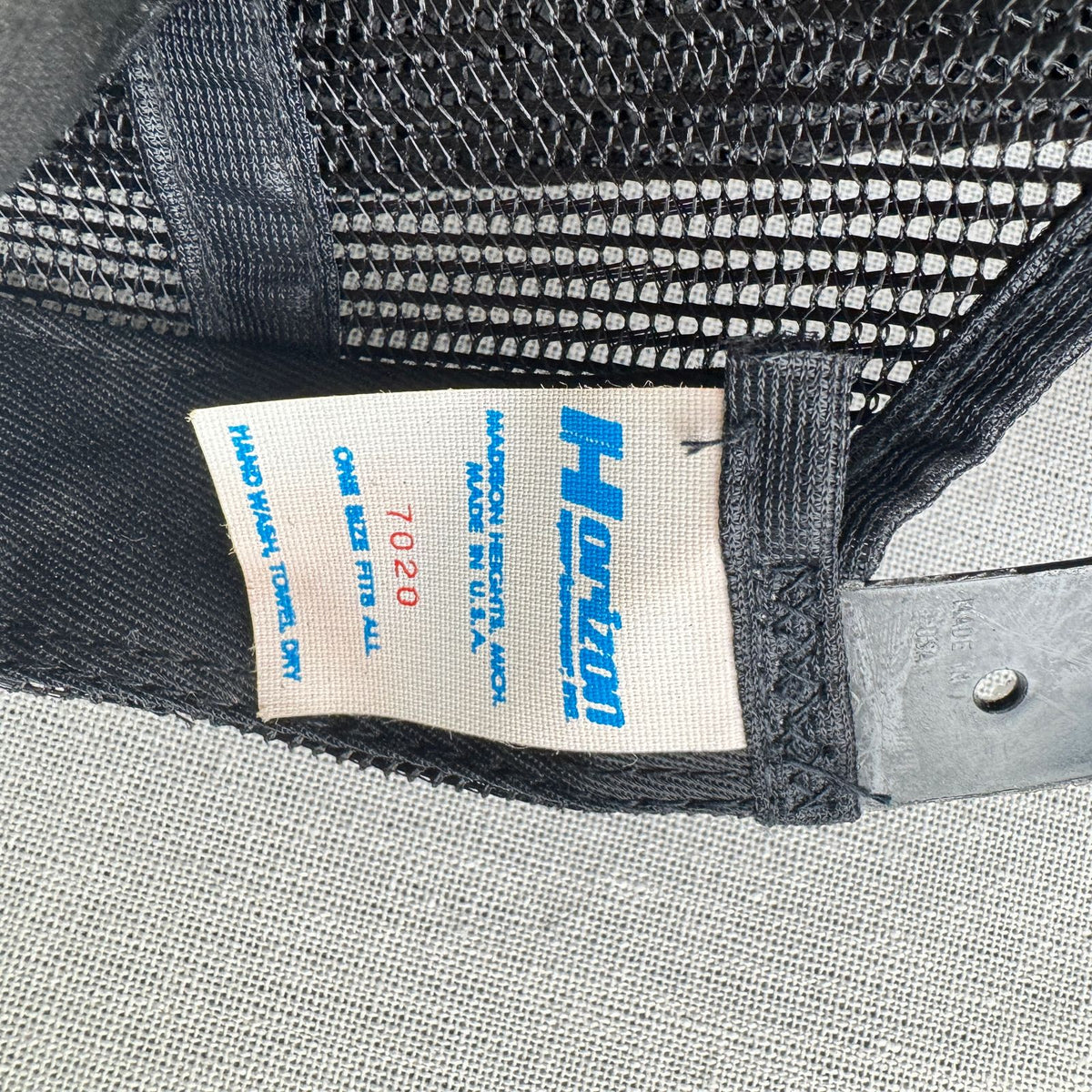 90s USA製 メッシュキャップ 黒 ブラック 企業 GUARDIAN 帽子 スナップバック 2603-0324