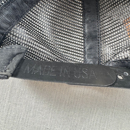 90s USA製 メッシュキャップ 黒 ブラック 企業 LIDGERWOOD 帽子 スナップバック 2603-0323