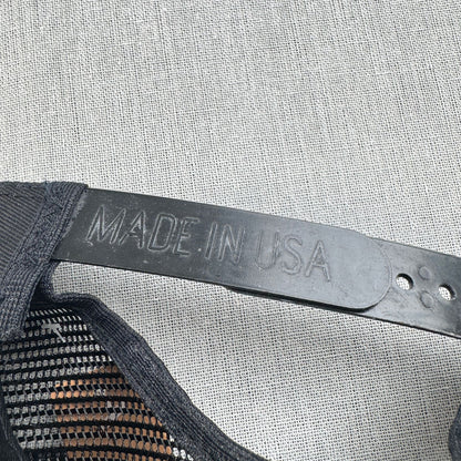 90s USA製 メッシュキャップ 黒 ブラック 企業 GUARDIAN 帽子 スナップバック 2603-0324