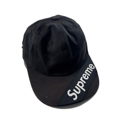 Supreme Visor Logo 6パネル 黒 USA製 キャップ シュプリーム 革 ブラック 2607-0073