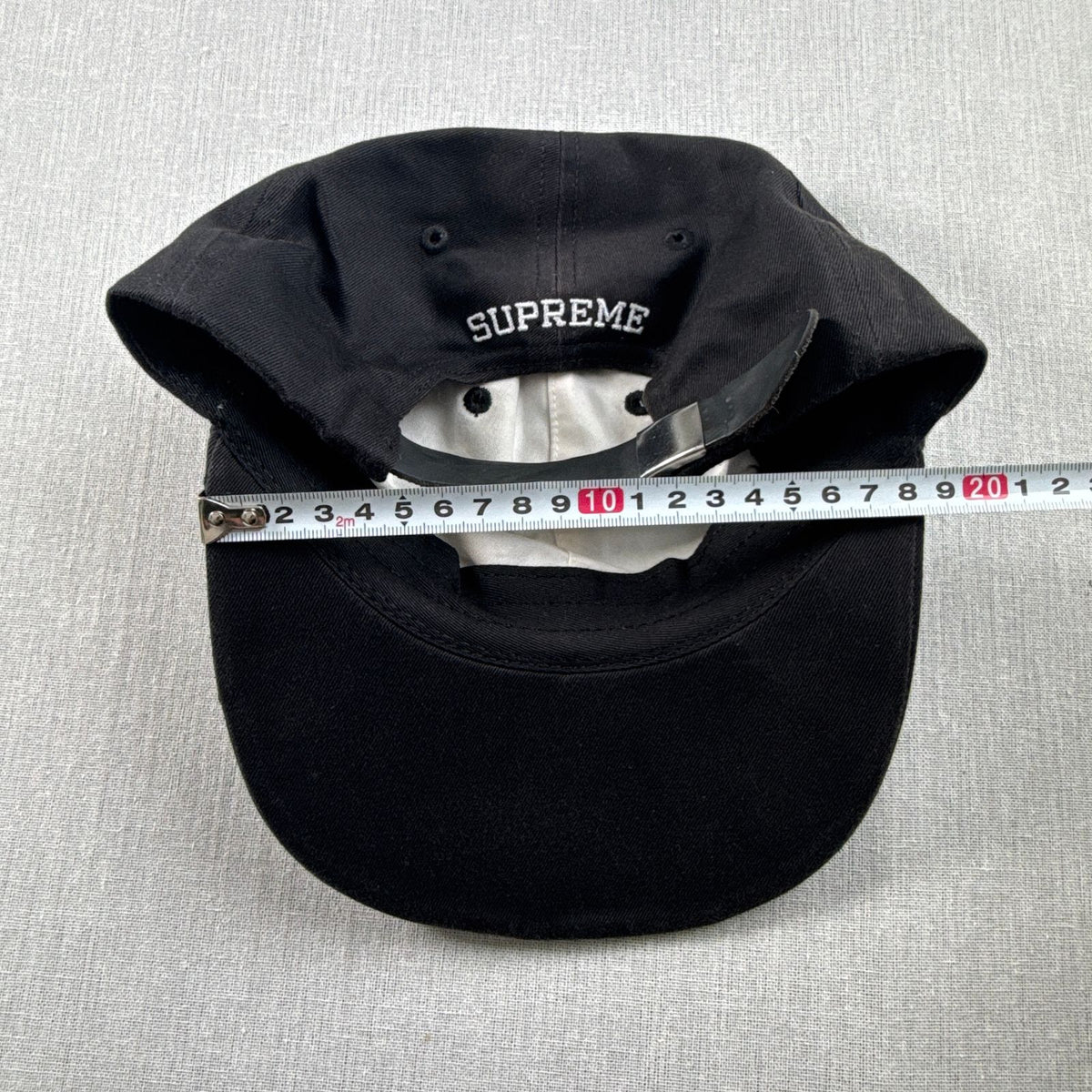 Supreme Visor Logo 6パネル 黒 USA製 キャップ シュプリーム 革 ブラック 2607-0073