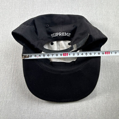 Supreme Visor Logo 6パネル 黒 USA製 キャップ シュプリーム 革 ブラック 2607-0073