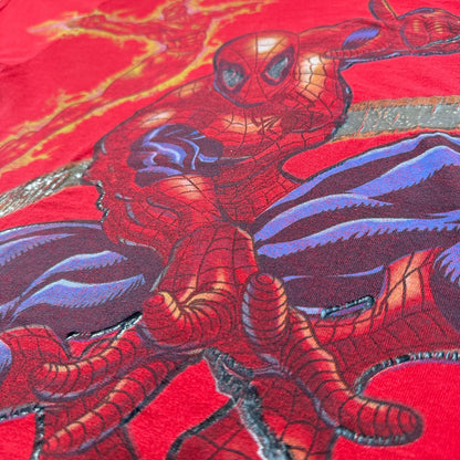 00s スパイダーマン SPIDERMAN Tシャツ 映画 ムービー アイアンマン 赤 デルタ XL 2603-0212